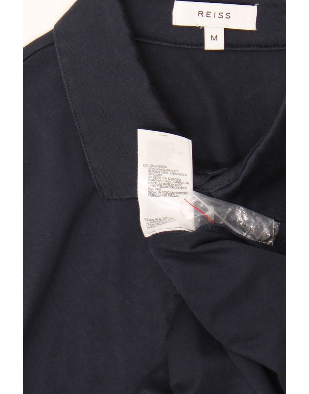 Camisa Reiss Hombre Algodón Azul Marino Mediano