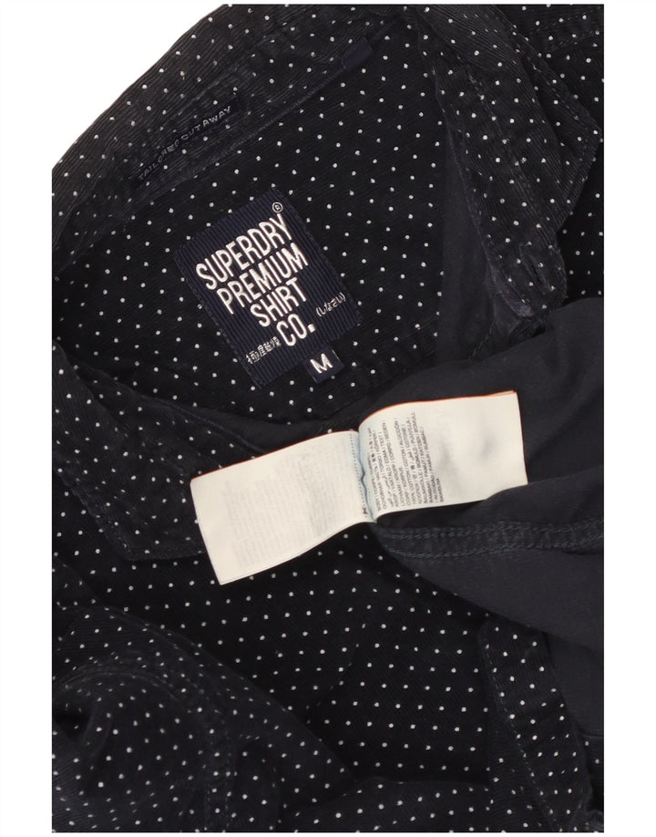 Superdry Camisa De Pana De Algodón Con Manchas De Azul Marino Medio