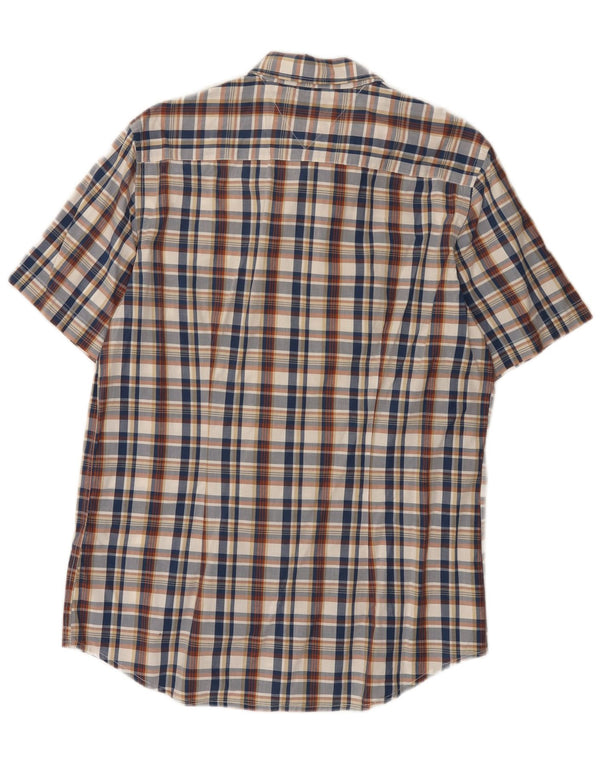 Tommy Hilfiger Camisa Slim Fit De Manga Corta Para Hombre Cuadros Multicolores Grandes
