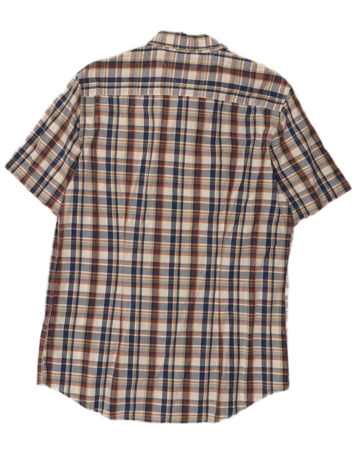 Tommy Hilfiger Camisa Slim Fit De Manga Corta Para Hombre Cuadros Multicolores Grandes