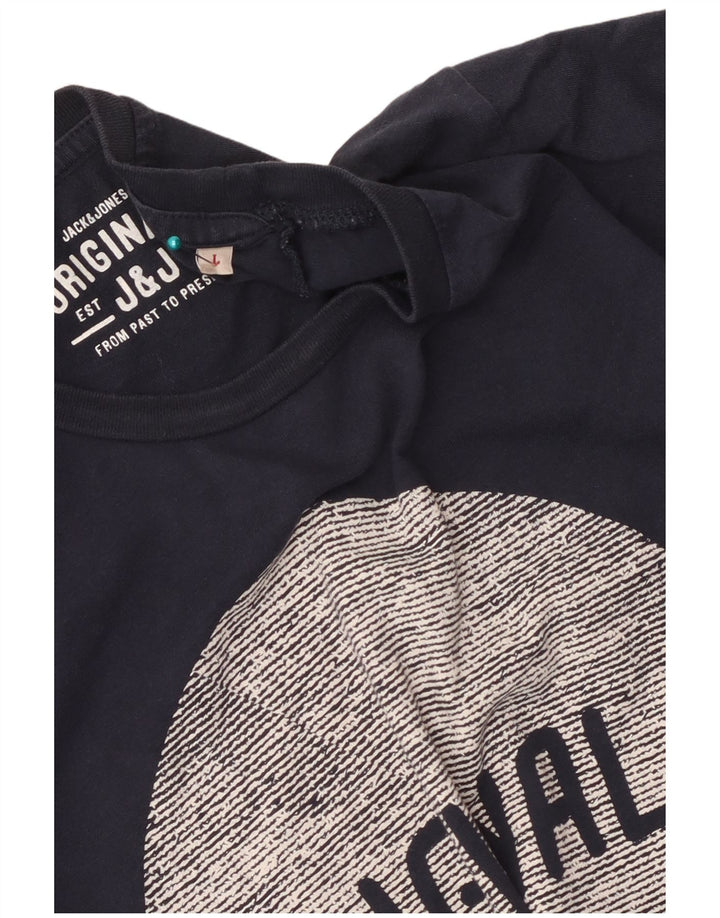 Jack & Jones - Camiseta gráfica para hombre, talla grande, azul marino