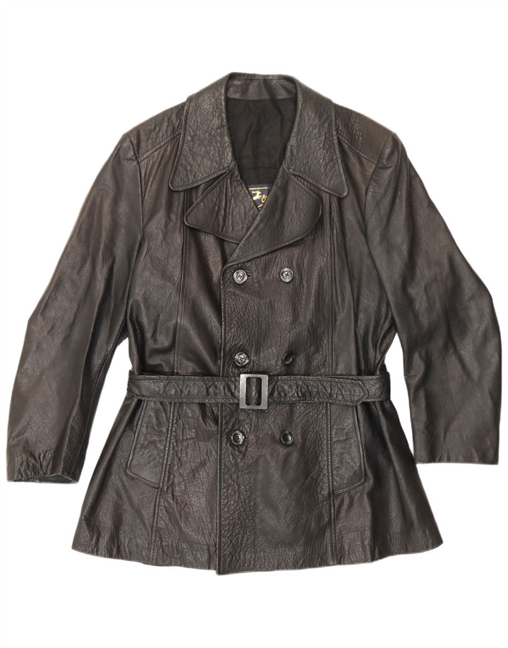 Carnaby Street Chaqueta de cuero con doble botonadura para hombre UK 38 Medium Black