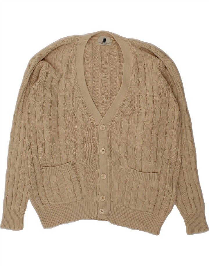 MARINA YACHTING Mens Cardigan Sweater Medium Beige Vintage Marina Yachting and Second-Hand Marina Yachting from Messina Hembry 
