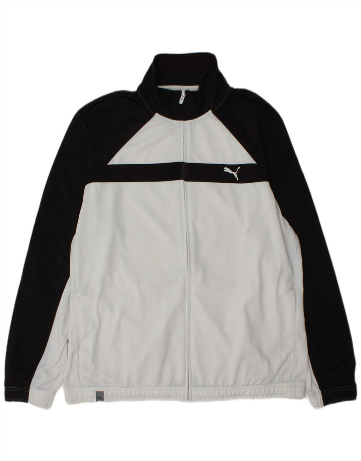 Puma Hombre Chándal Top Jacket XL Blanco Colorblock Poliéster