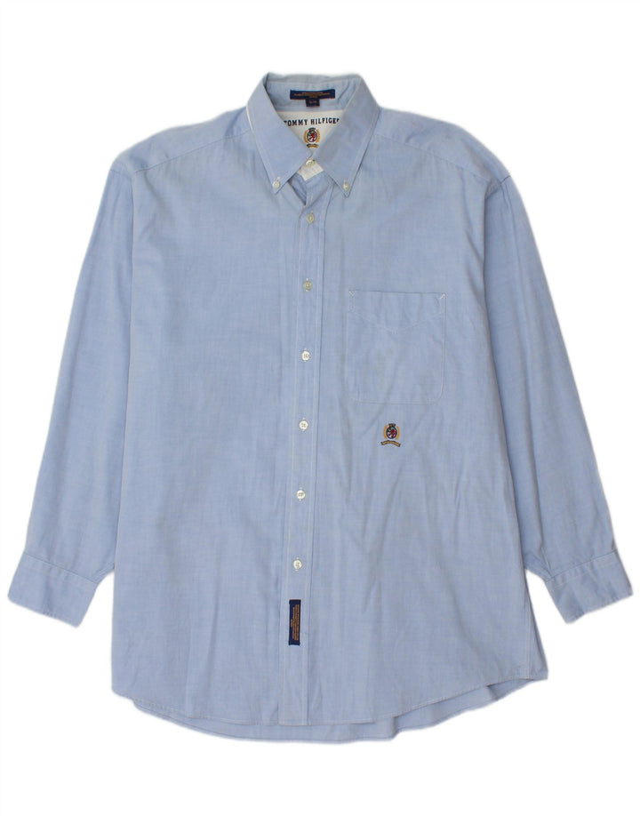 Camisa Tommy Hilfiger para hombre talla 16 algodón azul grande