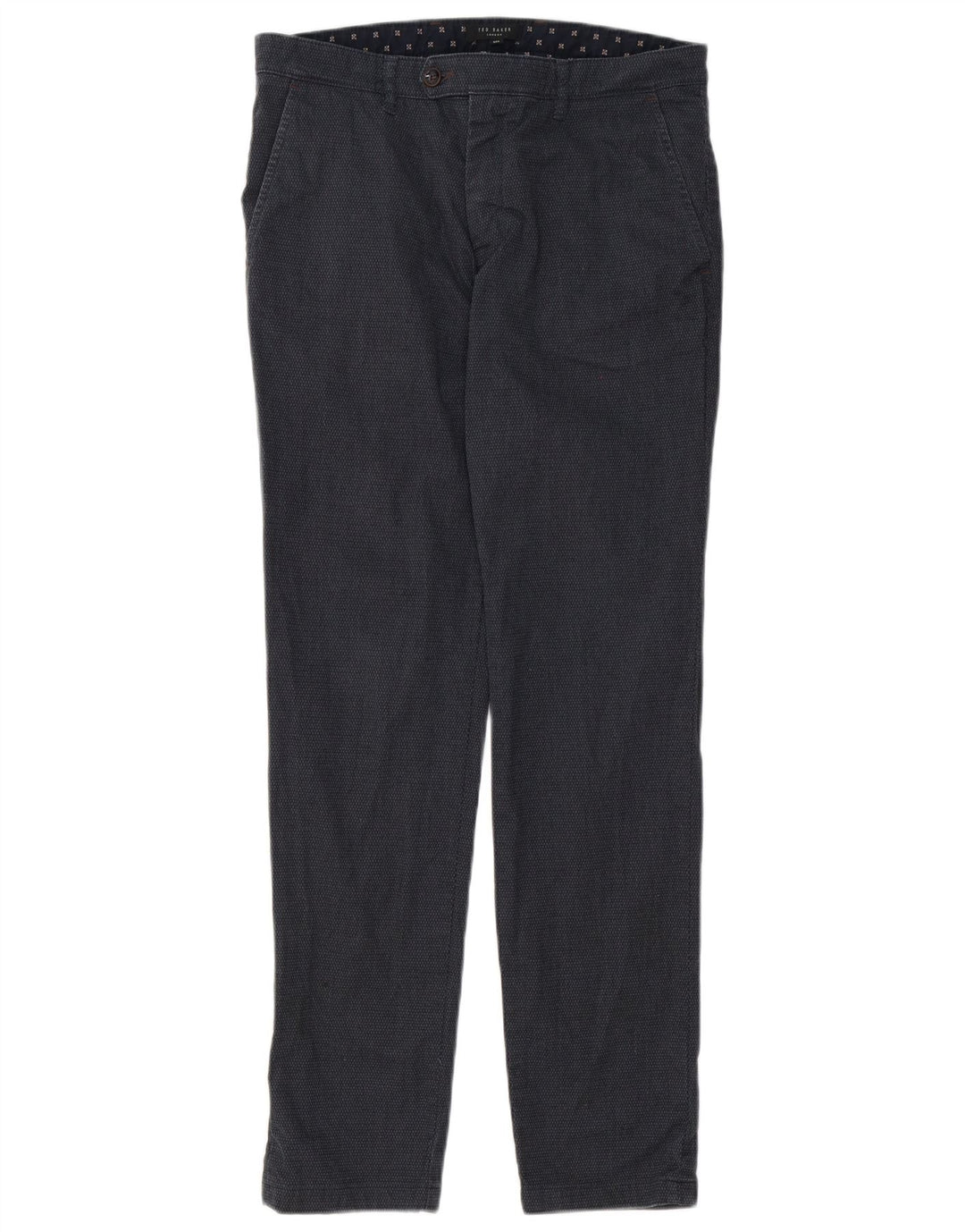 Pantalones de traje ajustados para hombre de Ted Baker W32 L30 Poliéster gris