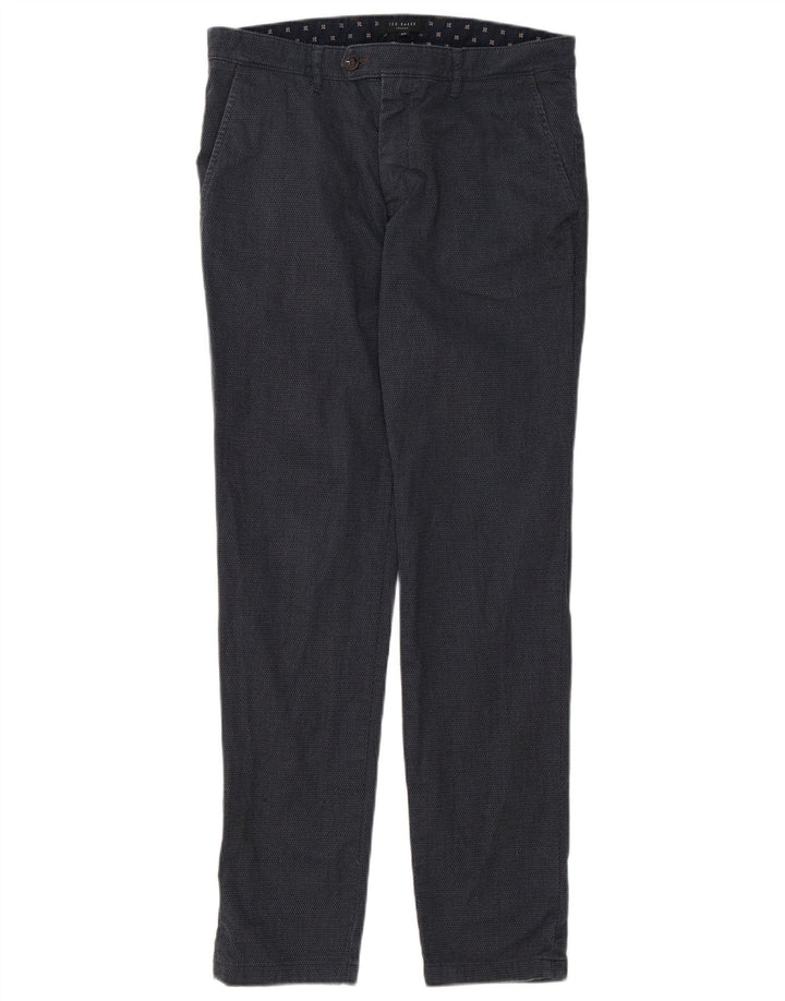 Pantalones de traje ajustados para hombre de Ted Baker W32 L30 Poliéster gris