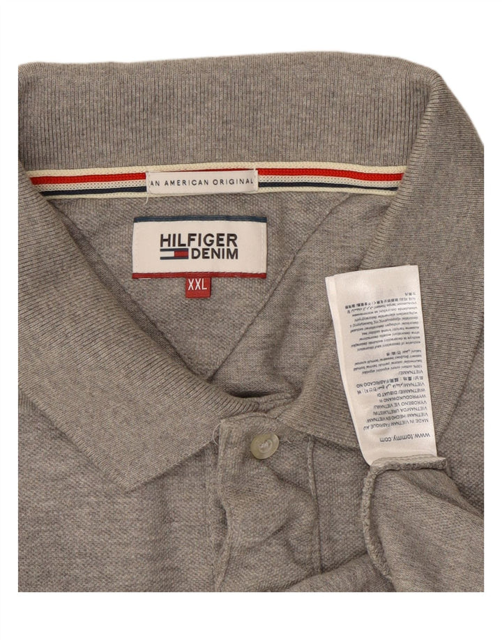 TOMMY HILFIGER Polo para hombre 2XL Gris Algodón