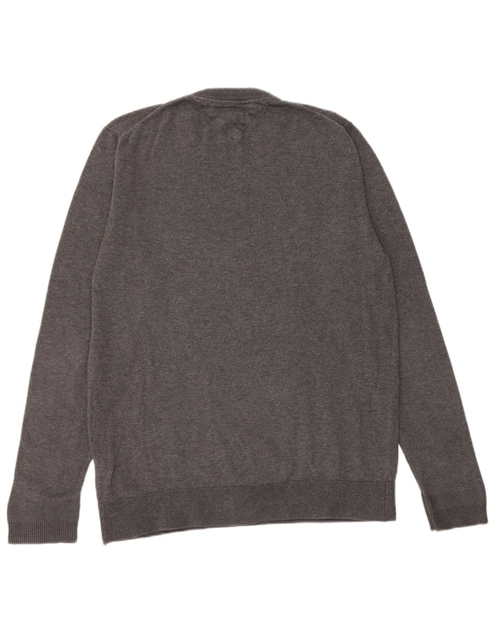 TOMMY HILFIGER Jersey de cuello redondo para hombre de algodón gris medio