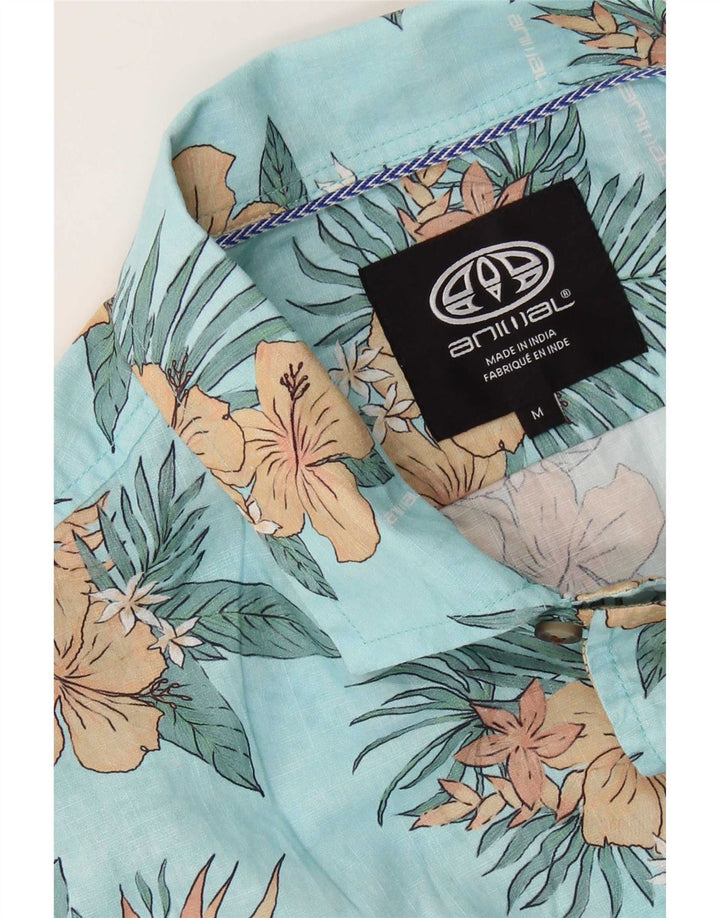 Camisa de manga corta para hombre Animal Azul medio Floral