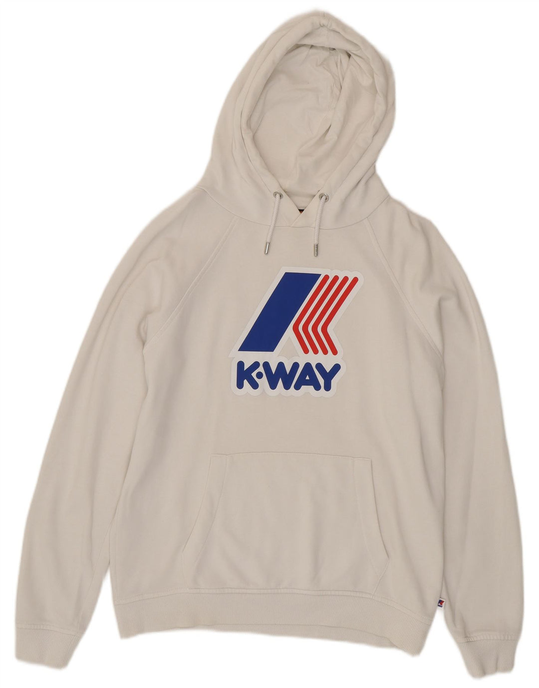K-Way Jersey con capucha gráfica para hombre, tamaño mediano, blanco