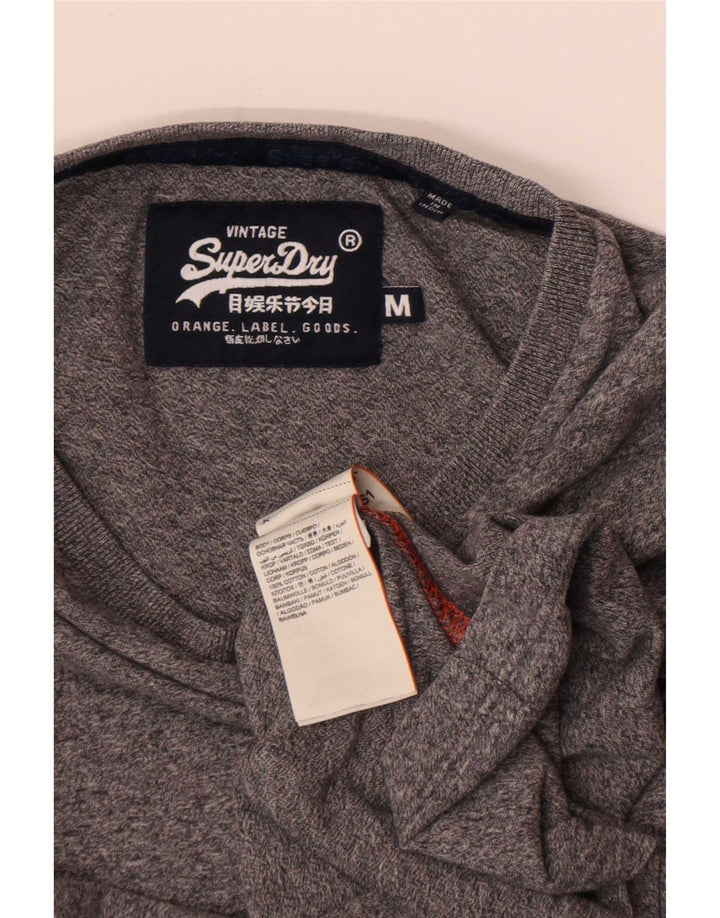 Superdry Hombre Top De Manga Larga De Algodón Moteado Gris Medio