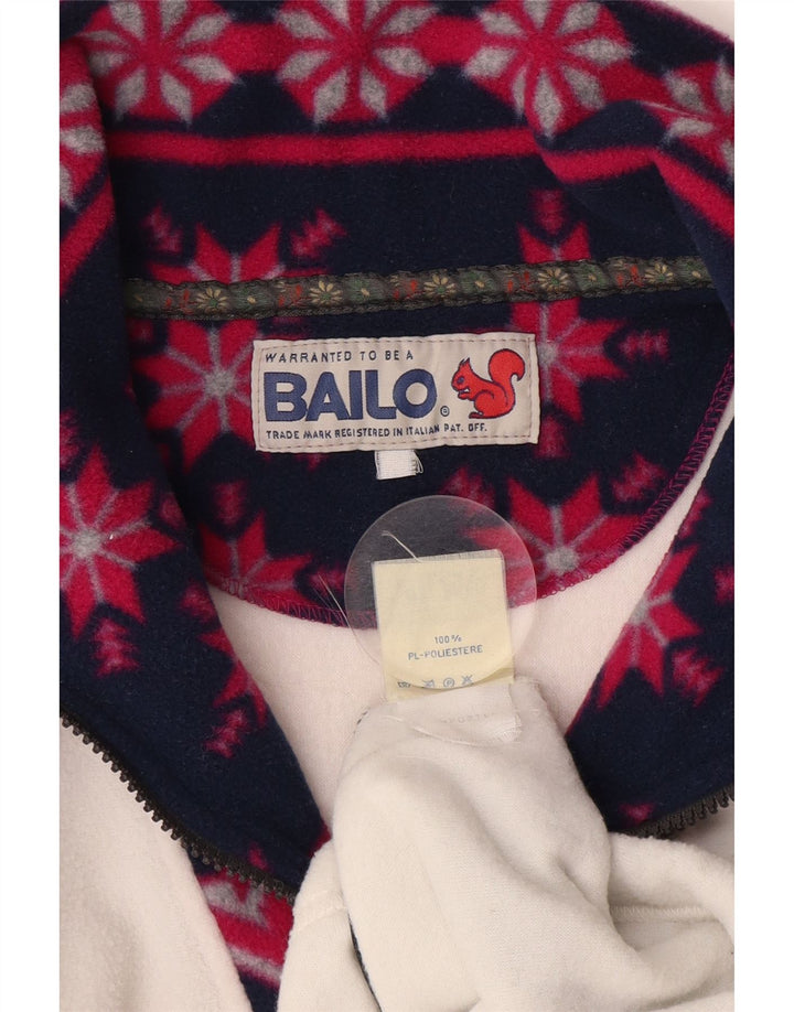 BAILO Jersey de forro polar con cuello con cremallera para hombre XL Blanco Fair Isle Poliéster