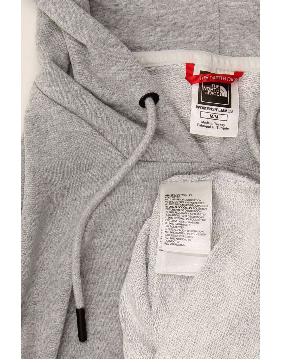 THE NORTH FACE Jersey con capucha y gráfico corto para mujer UK 40 Algodón gris medio