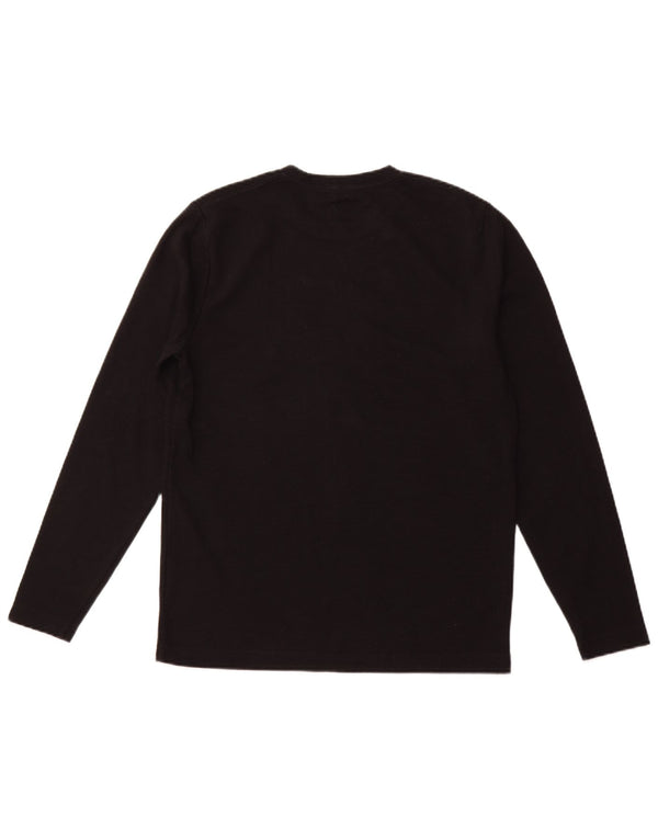 HOLLISTER Top gráfico de manga larga para hombre Negro mediano