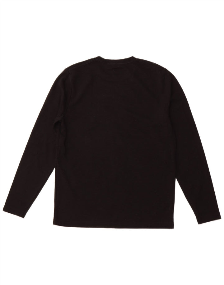 HOLLISTER Top gráfico de manga larga para hombre Negro mediano