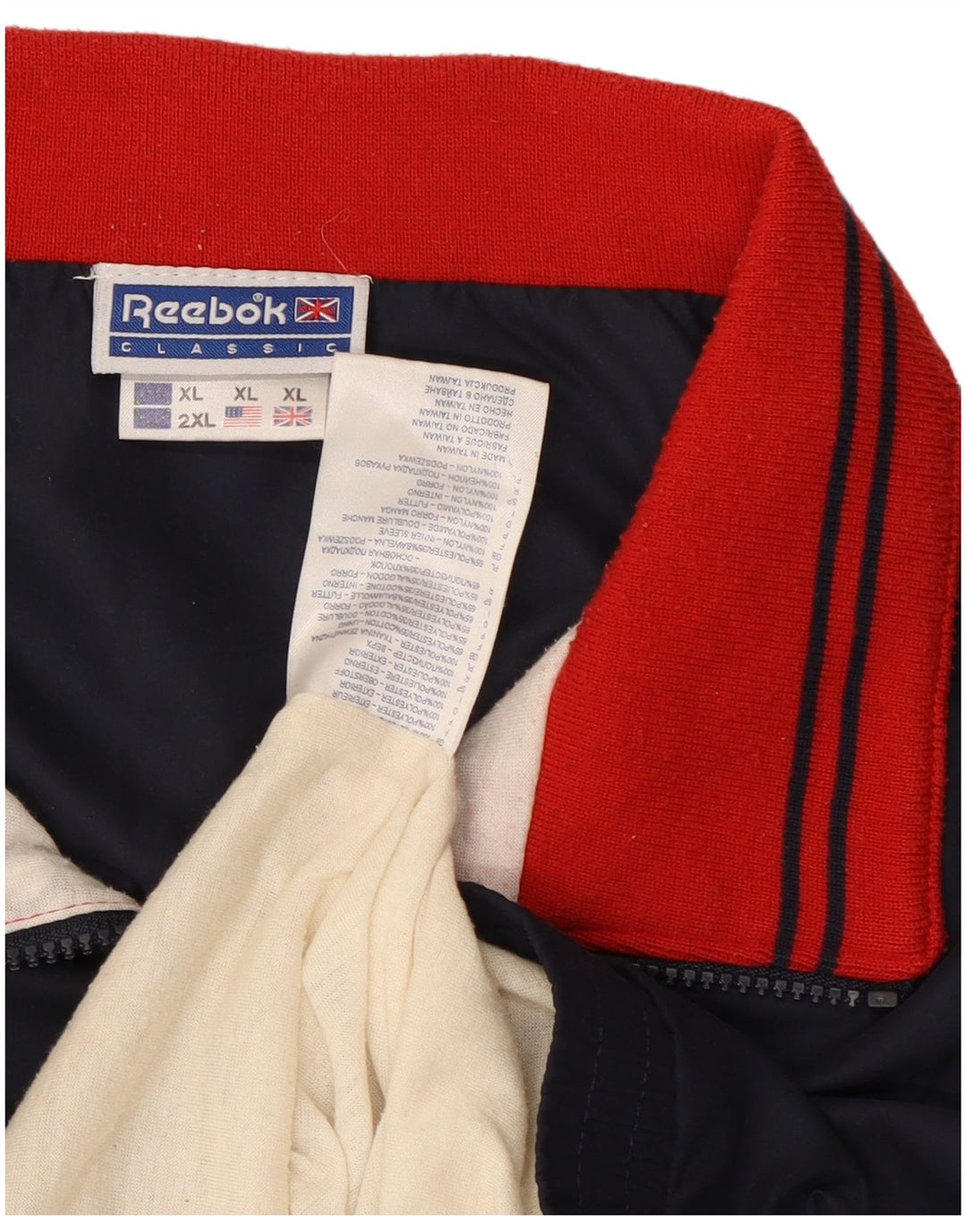 Reebok Mens Graphic Chándal Top Chaqueta XL Azul Marino Poliéster