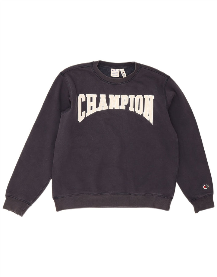 Champion Sudadera Con Estampado Gráfico Jumper Medium Azul Marino Algodón
