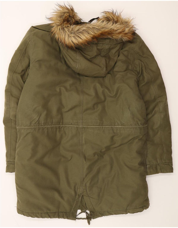 DIESEL Parka con capucha para hombre UK 42 XL Algodón caqui