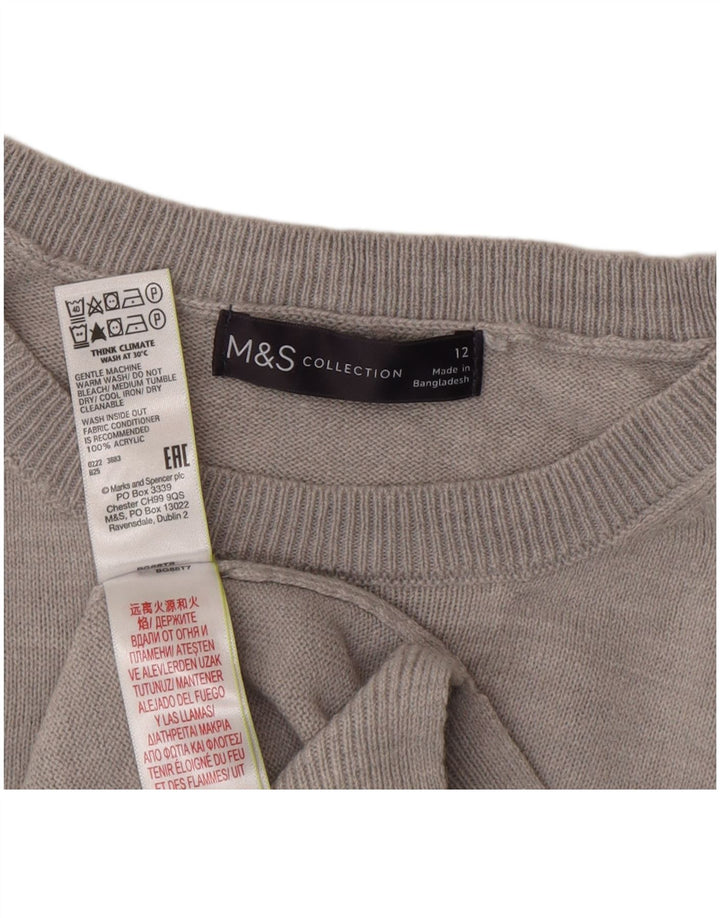 Marks & Spencer Suéter gráfico con cuello redondo para mujer UK 40 Gris medio