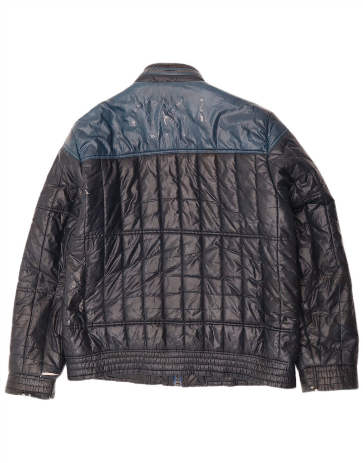 Calvin Klein Jeans Chaqueta acolchada para hombre UK 44 2XL Azul marino Colorblock