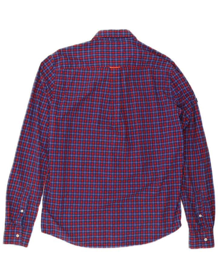 Camisa SUPERDRY Hombre Algodón a cuadros azul medio