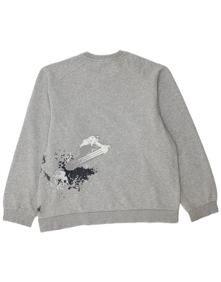 ADIDAS Sudadera gráfica para hombre Jumper Large Gris Algodón