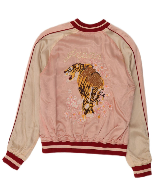 Topshop Chaqueta bomber gráfica Okinawa para mujer UK 8 Small Pink Floral