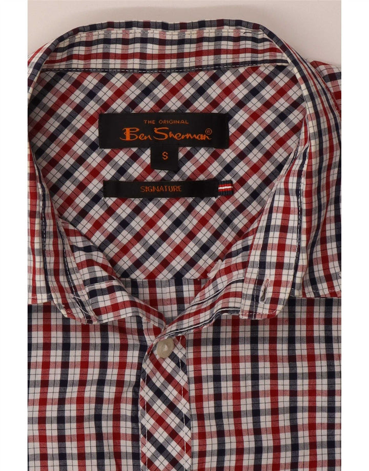 Camisa Ben Sherman Signature de manga corta para hombre, talla pequeña, cuadros multicolores