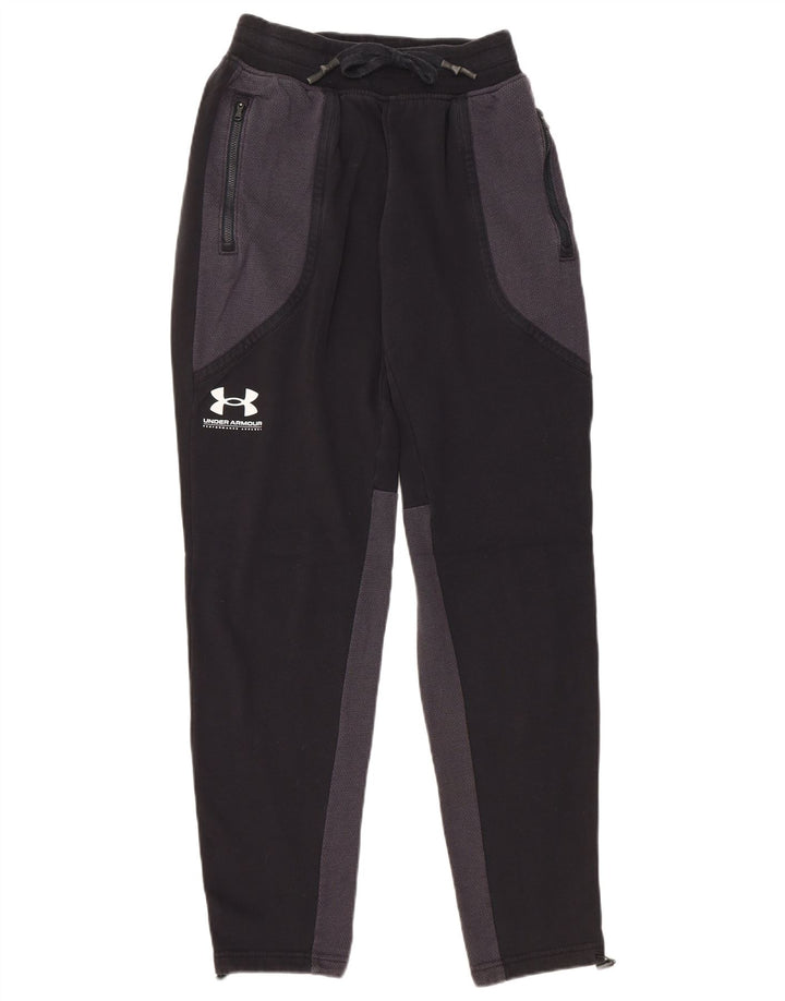 UNDER ARMOUR Pantalones de chándal para hombre Pequeños de algodón color block negro