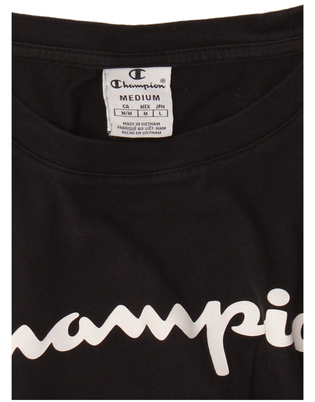 Champion Camiseta Corta Extragrande con Gráfico para Mujer UK 44 Mediano Negro