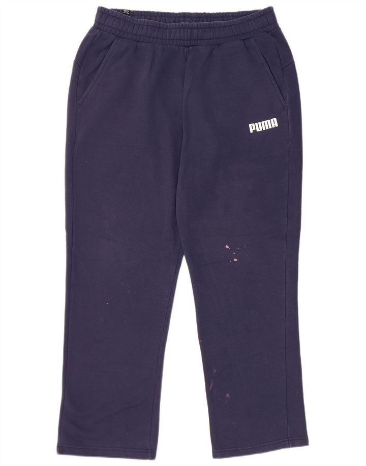 Puma - Pantalón de chándal para hombre, talla grande, algodón azul marino