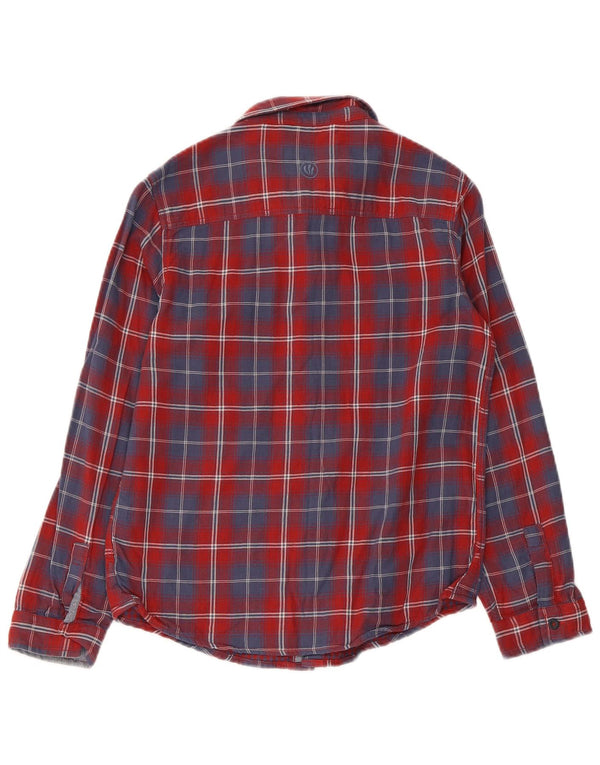 Camisa de franela para niño Fat Face 10-11 años Algodón a cuadros rojos