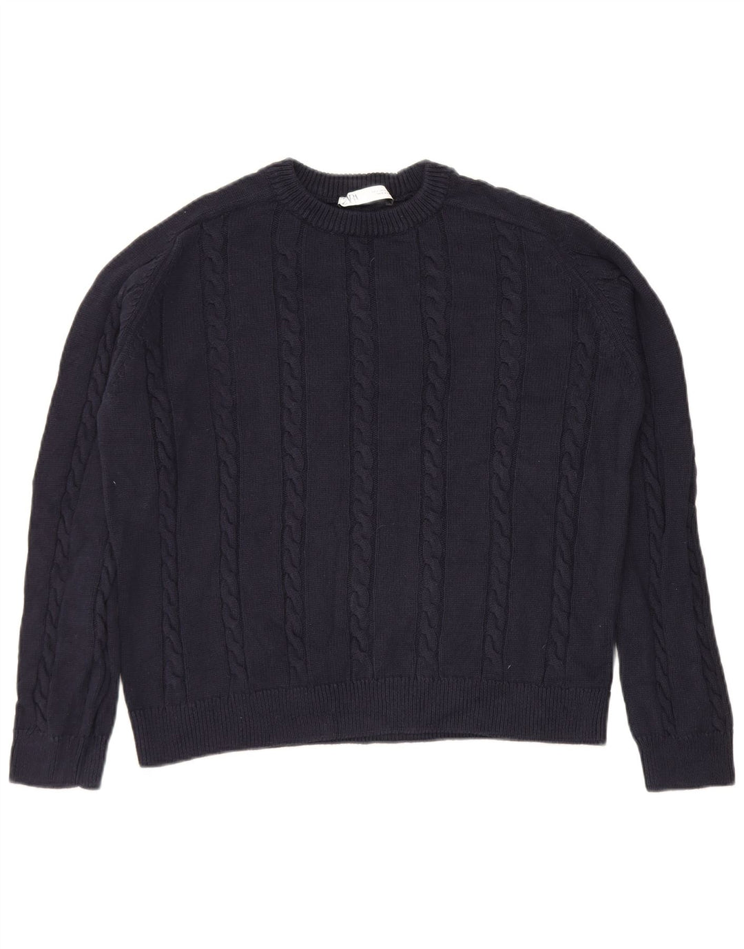 Zara Hombre Jersey Cuello Redondo Jersey Small Azul Marino Algodón