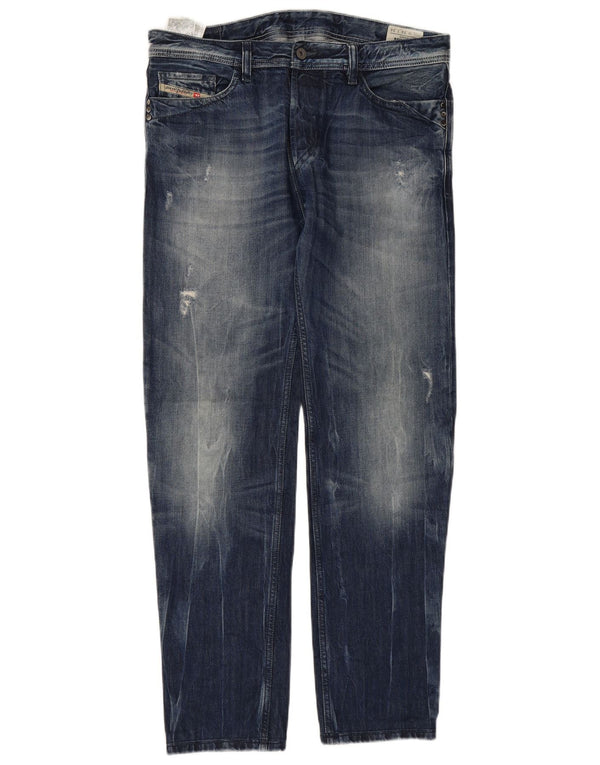 DIESEL Vaqueros rectos desgastados Mennit para hombre W34 L34 Algodón azul