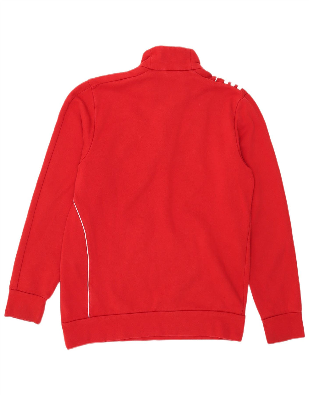 Adidas Hombre Zip Neck Sudadera Jumper Medium Rojo Algodón