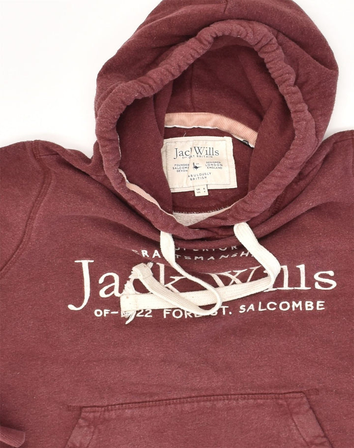 JACK WILLS Womens Hoodie Jumper UK 8 Small  Brown Cotton | Vintage Jack Wills | Thrift | Second-Hand Jack Wills | Used Clothing | Messina Hembry 