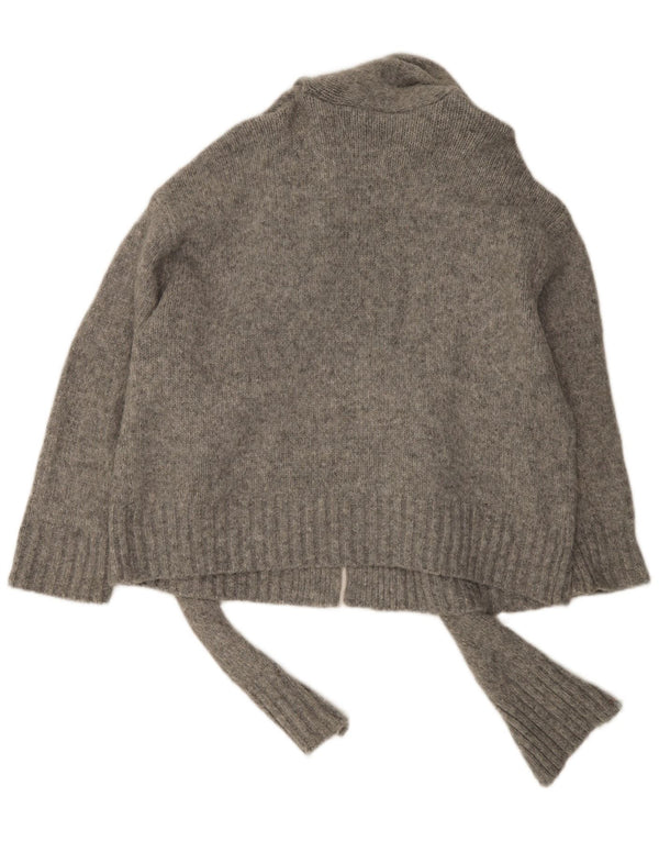 Zara - Cárdigan extragrande con lazo frontal para mujer, talla 46, nailon gris grande