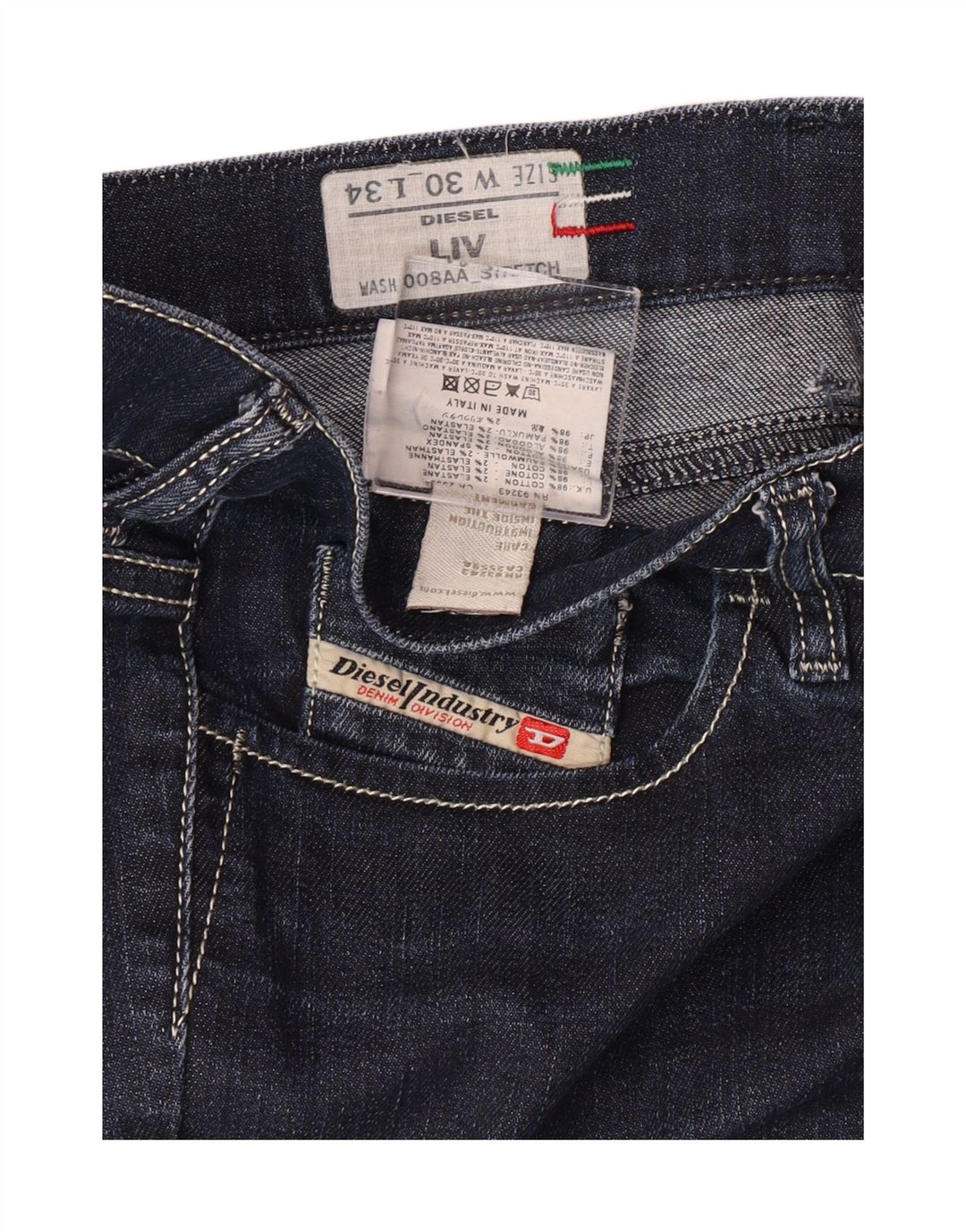 DIESEL Vaqueros Liv Slim W30 L30 Azul Marino Algodón Mujer