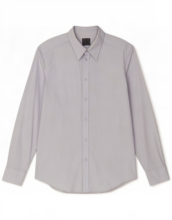 Calvin Klein Camisa Slim Fit para Hombre Gris Grande