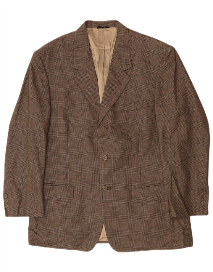 PIERRE CARDIN Chaqueta tipo blazer de 3 botones para hombre UK 40 Large Grey Houndstooth