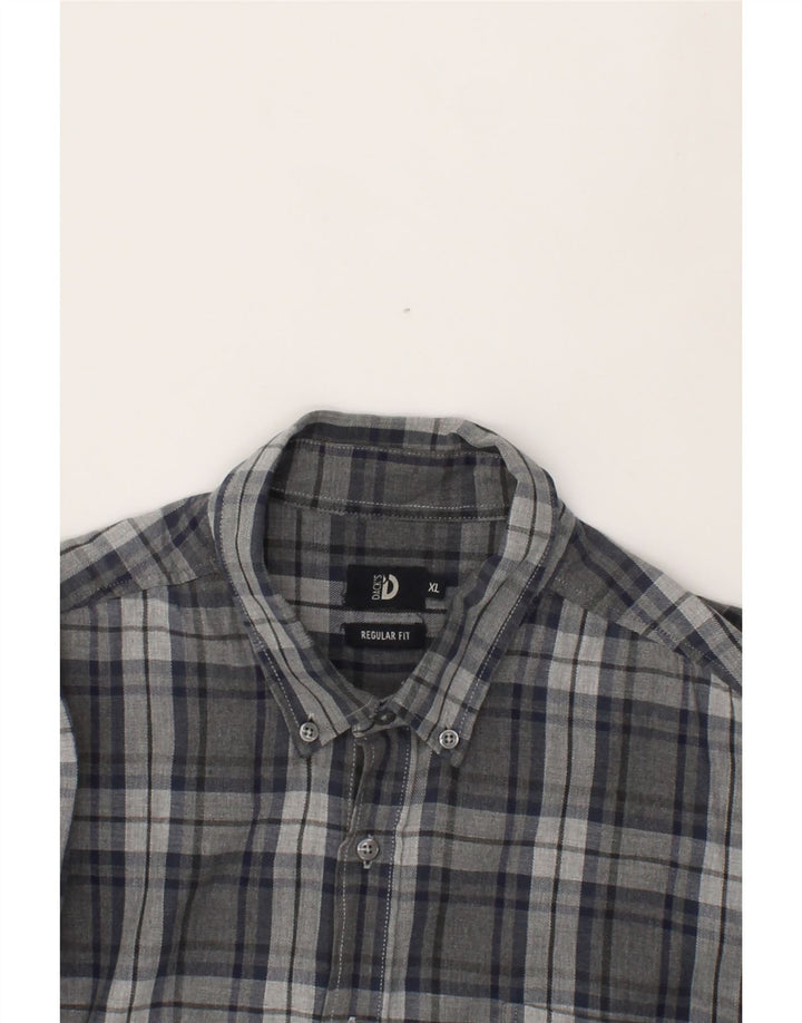 DACK'S Mens Regular Fit Shirt XL Grey Check Cotton Vintage Dack's and Second-Hand Dack's from Messina Hembry 