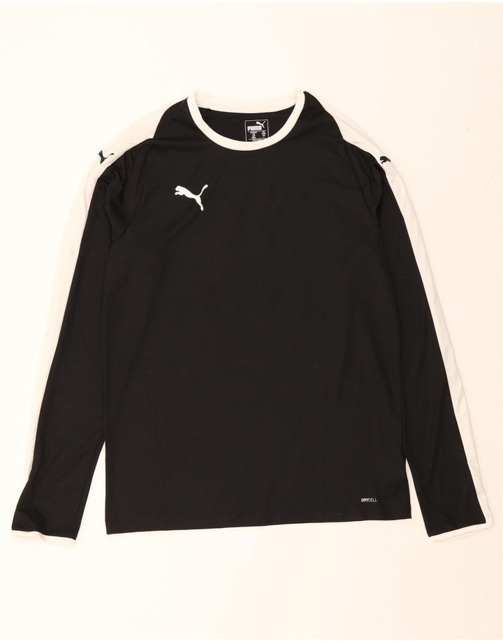 PUMA Mens Graphic Top Long Sleeve Large Black Colourblock Polyester Vintage Puma and Second-Hand Puma from Messina Hembry 