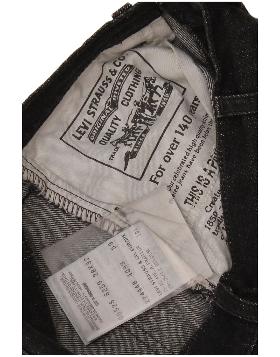 LEVI'S Pantalones cortos vaqueros 525 para mujer W28 Algodón negro mediano