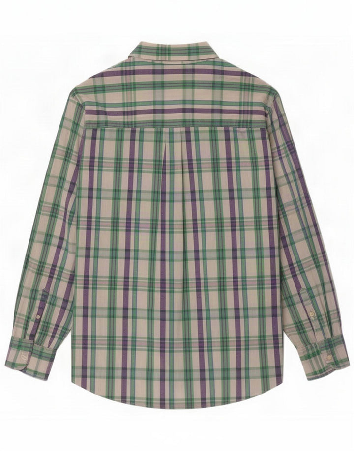 Manhattan Camisa para hombre Algodón a cuadros verde medio
