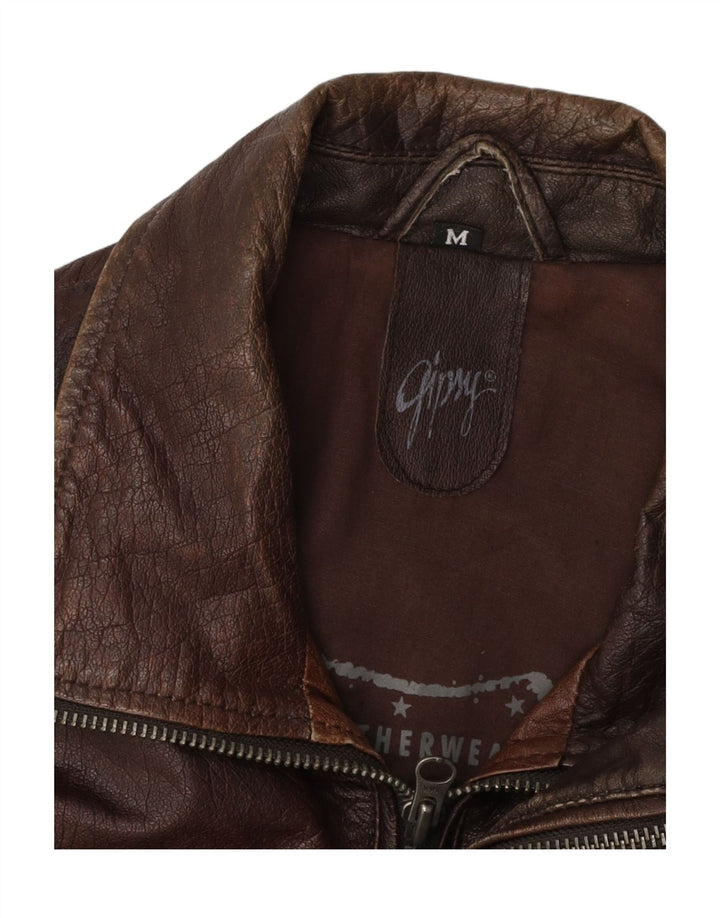 Gypsy Chaqueta de cuero para hombre UK 38 Cuero marrón medio