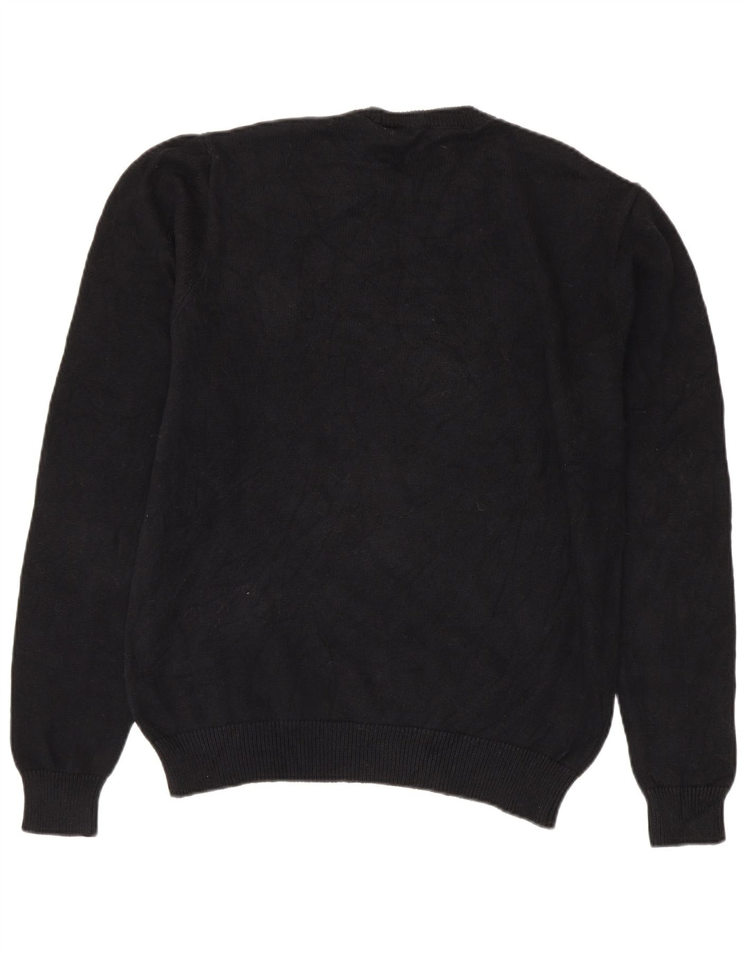 Chaps - Jersey de cuello redondo para hombre, talla grande, algodón negro