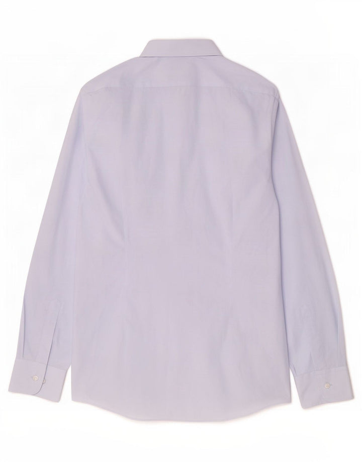 Marks & Spencer Camisa ajustada para hombre UK 39/40 15 1/2 Azul medio Poliéster