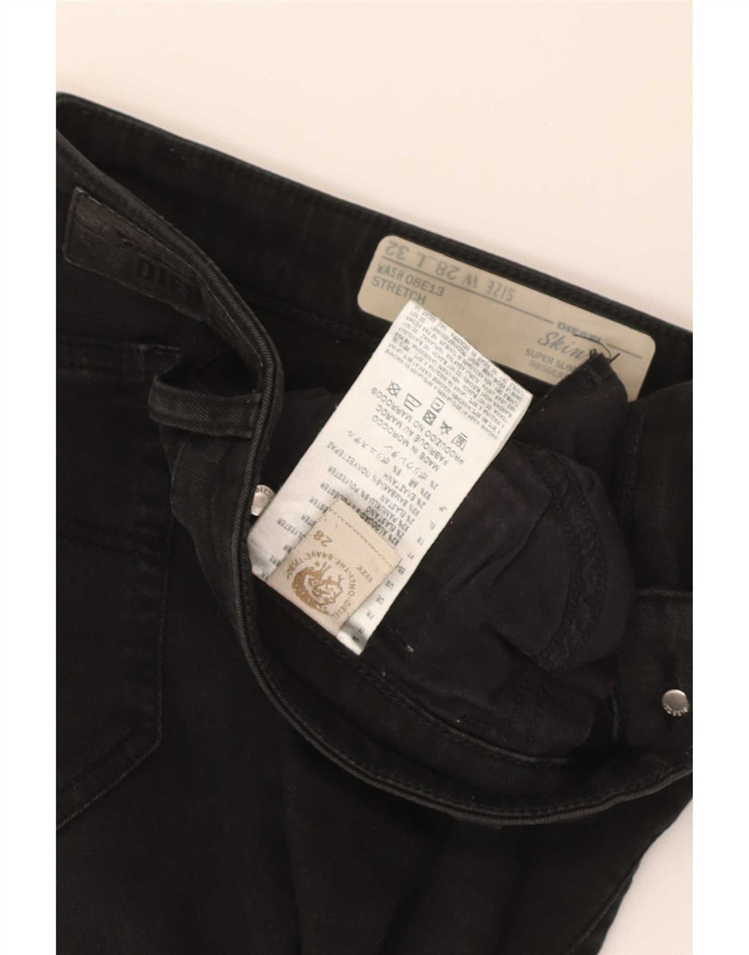 Diesel Mujer Skinzee Shorts De Mezclilla W28 Algodón Negro Mediano