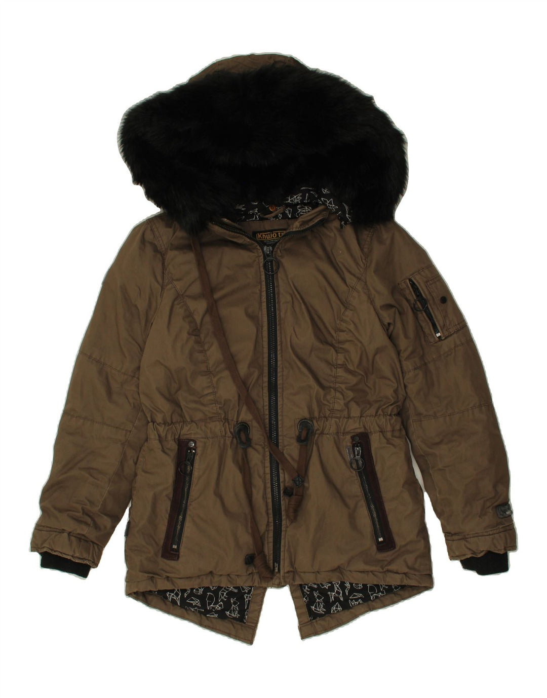 KHUJO Womens Parka Jacket UK 10 Small Brown Cotton Vintage KHUJO and Second-Hand KHUJO from Messina Hembry 